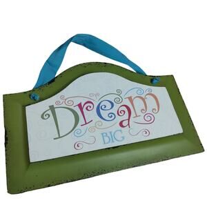 Hobby Lobby Dream Big Wall Graphic Sign Green Frame Colorful letters